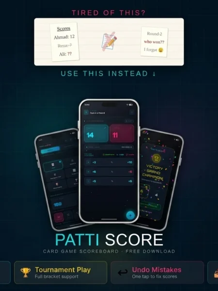 Patti Score Card Game Scoreboard App | AntX Group