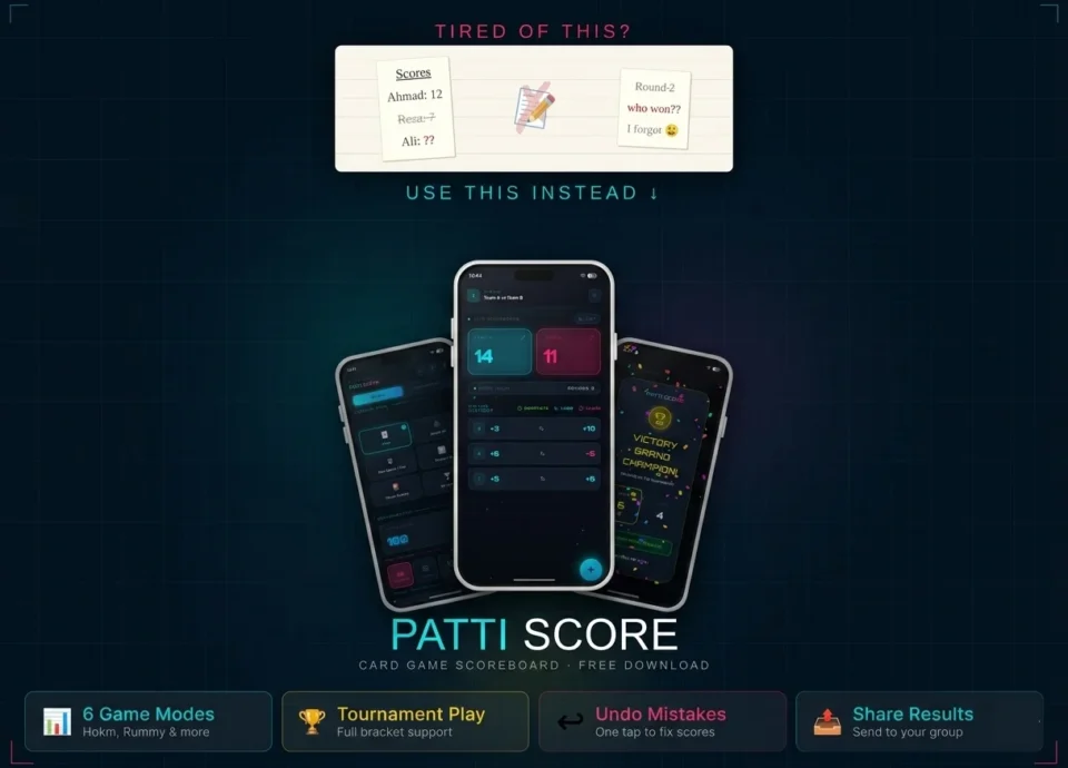 Patti Score Card Game Scoreboard App | AntX Group